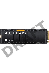Накопитель WD SSD Black SN850X, 1.0TB, M.2(22x80mm), NVMe, PCIe 4.0 x4, 3D TLC, R/W 7300/6300MB/s, IOPs 800 000/1 100 000, TBW 600, DWPD 0.3, with Heat Spreader (12 мес.)