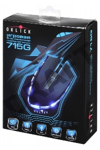 Мышь Oklick 715G Wired Gaming Mouse 6butt, 800/1200/1600 DPI USB