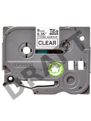 Наклейка ламинированная повышенной адгезии TZ-ES121 (9 мм черн/прозр)