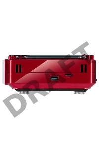 Радиоприемник АС SVEN SRP-525, красный (3 Вт, FM/AM/SW, USB, microSD, фонарь, встроенный аккумулятор)