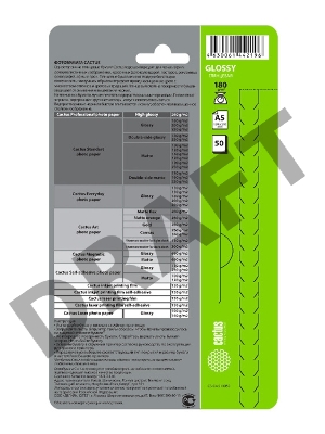 Фотобумага Cactus CS-GA518050 A5/180г/м2/50л./белый глянцевое для струйной печати