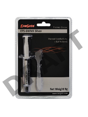 Термопаста ExeGate ETS-6WMK Silver, шприц с лопаткой, 8г