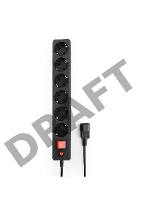 Сетевые фильтры Gembird Сетевой фильтр Гарнизон EHB-0 0,5 м 6 розеток черный для UPS