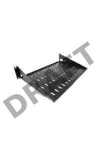 Полка перфорированная консольная 2U, глубина 300 мм,цвет черный (МС-30-9005)