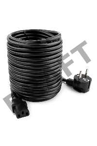 Кабель Кабель питания Gembird 10.0м, VDE(0.75мм), черный, с зазем., пакет PC-186-VDE-10M