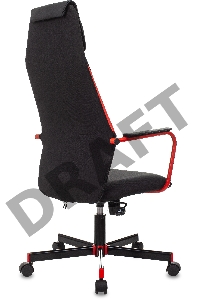 Кресло игровое Zombie ONE черный/красный сиденье черный текстиль/эко.кожа с подголов. крестов. металл