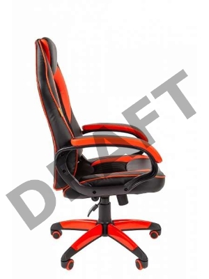 Chairman game 16 чёрный/красный Игровое кресло (экокожа, регулируемый угол наклона, механизм качания)