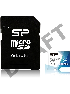 Флеш карта microSD 64GB Silicon Power Superior Pro A1 microSDXC Class 10 UHS-I U3 Colorful 100/80 Mb/s (SD адаптер)