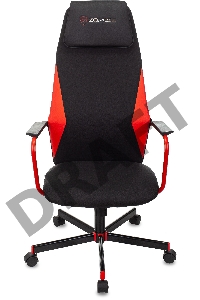 Кресло игровое Zombie ONE черный/красный сиденье черный текстиль/эко.кожа с подголов. крестов. металл