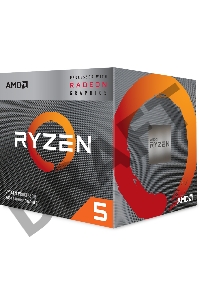 Процессор AMD CPU Desktop Ryzen 5 4C/8T 3400G (4.2GHz,6MB,65W,AM4) box, RX Vega 11 Graphics, with Wraith Spire cooler