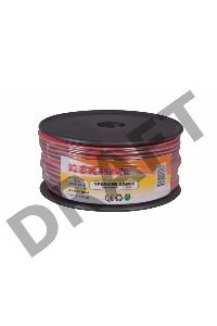 Кабель акустический REXANT 2х0,25 мм², красно-черный, бухта 100 м