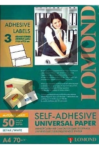 Самоклеящаяся бумага LOMOND универсальная для этикеток, A4, 3 делен. (210 x 99 мм), 70 г/м2, 50 листов