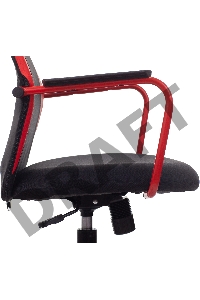 Кресло игровое Zombie ONE черный/красный сиденье черный текстиль/эко.кожа с подголов. крестов. металл