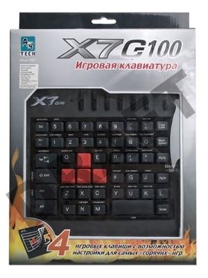 Клавиатура A4 X7-G100 черный USB Multimedia Gamer