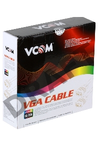 Кабель VCOM VVG6448-15M(C) Кабель монитор-SVGA card (15M-15M) 15м 2 фильтра     