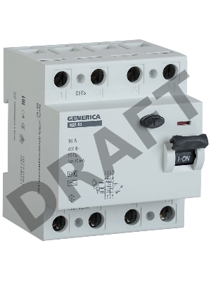 Выключатель дифференциального тока (УЗО) 4п 32А 30мА тип AC ВД1-63 GENERICA ИЭК MDV15-4-032-030