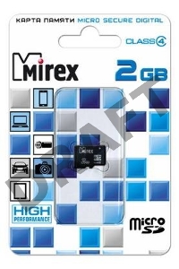 Флеш карта microSD 2GB Mirex microSDHC Class 4