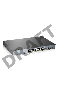 Коммутатор Zyxel GS1350-26HP, 24xGE PoE+, 2xCombo (SFP/RJ-45), бюджет PoE 375 Вт, дальность передачи питания до 250 м, автоперезагрузка PoE-портов, повышенная защита от перенапряжений и электростатических разряд