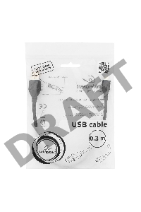 Кабель USB 2.0 Pro Gembird/Cablexpert AM/microBM 5P, 0.3м, экран, черный, пакет  CCP-mUSB2-AMBM-0.3M 