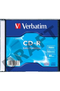 Диск CD-R Verbatim 700Mb 52x Slim case (1шт) (43347)