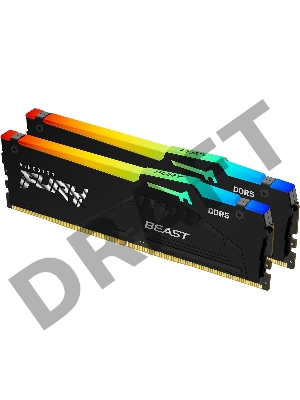 Модуль памяти Kingston 32GB 5200MT/s DDR5 CL40 DIMM (Kit of 2) FURY Beast RGB