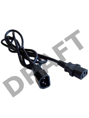 Шнур питания C13-C14, 3х0.75, 220В, 10А, черный, 3 метра