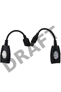 Кабель AM/AF удлинитель USB по витой паре(AM/RJ45-RJ45/AF) до 45m VCOM CU824