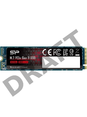 Твердотельный диск 512GB Silicon Power A80, M.2 2280, PCI-E 3x4, [R/W - 3200/3000 MB/s]