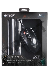 Мышь A4Tech X-7120 черный оптическая (2000dpi) USB2.0 (7but)+Коврик