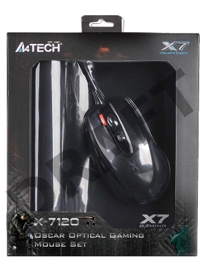 Мышь A4Tech X-7120 черный оптическая (2000dpi) USB2.0 (7but)+Коврик