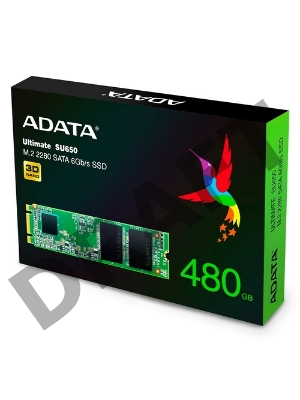Твердотельный накопитель SSD M.2 2280 ADATA 480GB Ultimate SU650 (ASU650NS38-480GT-C) SATA 6Gb/s, 550/510, IOPS 80/60K, MTBF 2M, 3D TLC, 210TBW, RTL