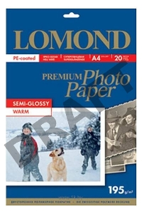 Фотобумага ПРЕМИУМ для стр.печати LOMOND А4, 195 г/м2 односторонняя Warm Semi- Glossy (20л)