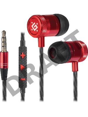 Гарнитура Defender Pollaxe черный + красный, кабель 1,2 м