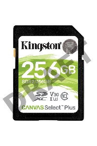 Флеш карта SDXC 256Gb Class10 Kingston <SDS2/256GB>, Canvas Select 100R CL10 UHS-I
