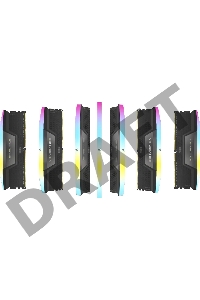 Модуль памяти Corsair Vengeance RGB  DDR5 Dimm CMH32GX5M2B5200C40 5200MHz 32GB 2x16GB Unbuffered, 40-40-40-77, XMP 3.0, Black Heatspreader, 1.25V (692850)