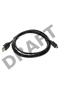 Кабель USB 2.0 A-->mini-B 5P (1.8 м) черный, Telecom<TC6911BK-1.8M>