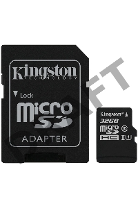Флеш карта microSDHC 32GB  Class10 Kingston <SDCS2/32GB> Class10 UHS-I Canvas Select up to 100MB/s с адапт.