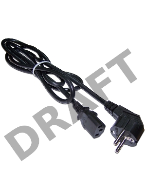 Шнур питания C13-Schuko, 3х0.75, 220В, 10А, черный, 1.5 метра