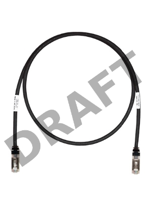 Патч-корд TX6 STP PANDUIT STP6X5MBL , 10Gig, Cat.6А, с модульными разъемами TX6 на обоих концах, 5 м, серый с черными колпачками