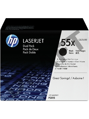 Тонер-картридж набор из 2 шт HP LaserJet CE255XD черный для LJ P3015(2 х 12500стр)