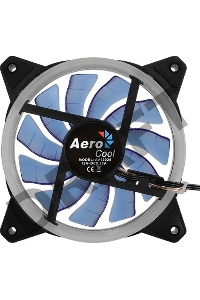 Вентилятор Aerocool REV Blue , 120x120x25мм, цвет светодиодов : синий, подсветка в виде двойного кольца, 3+4-Pin, 1200 об/мин, 41,3 CFM, 15,1 дБА