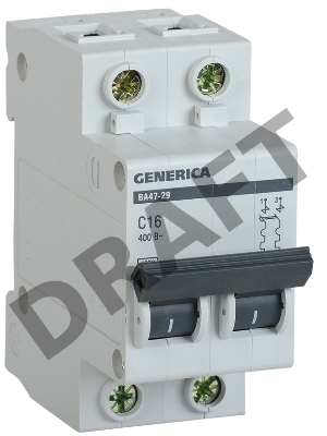 Выключатель автоматический Iek MVA25-2-040-C  ВА47-29 2Р 40А 4,5кА х-ка С GENERICA