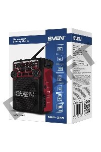Радиоприемник АС SVEN SRP-355, красный (3 Вт, FM/AM/SW, USB, SD/microSD, фонарь, встроенный аккумулятор) АС SVEN SRP-355, красный (3 Вт, FM/AM/SW, USB, SD/microSD, фонарь, встроенный аккумулятор)