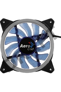 Вентилятор Aerocool REV Blue , 120x120x25мм, цвет светодиодов : синий, подсветка в виде двойного кольца, 3+4-Pin, 1200 об/мин, 41,3 CFM, 15,1 дБА