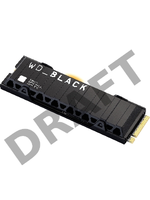 Накопитель WD SSD Black SN850X, 1.0TB, M.2(22x80mm), NVMe, PCIe 4.0 x4, 3D TLC, R/W 7300/6300MB/s, IOPs 800 000/1 100 000, TBW 600, DWPD 0.3, with Heat Spreader (12 мес.)