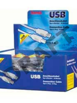 Кабель AM/BM USB2.0 1.5м Hama H-34694 USB 2.0 A-B (m-m) 1.5m серый 