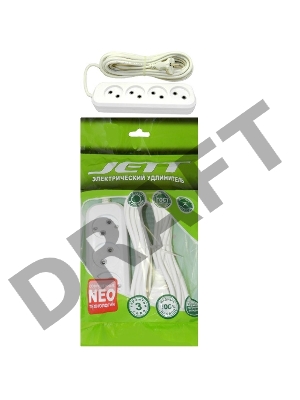 Удлинитель ДЖЕТТ РС-4 без з/м, 4р*7м ( провод ПВС 2х0,75 ) (25шт) 155-407     