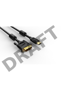 Кабель HDMI AM/DVI(24+1)M, 10м, CU, 1080P@60Hz, 2F, VCOM <CG484GD-10M>