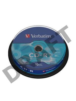 Диск CD-R Verbatim 700Mb 52x Cake Box (10шт) (43437)