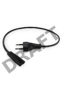 Кабель питания для ноутбуков, аудио/видео техники Gembird PC-184/2-0.5М, 0.5м, 2-pin, черный, пакет    
